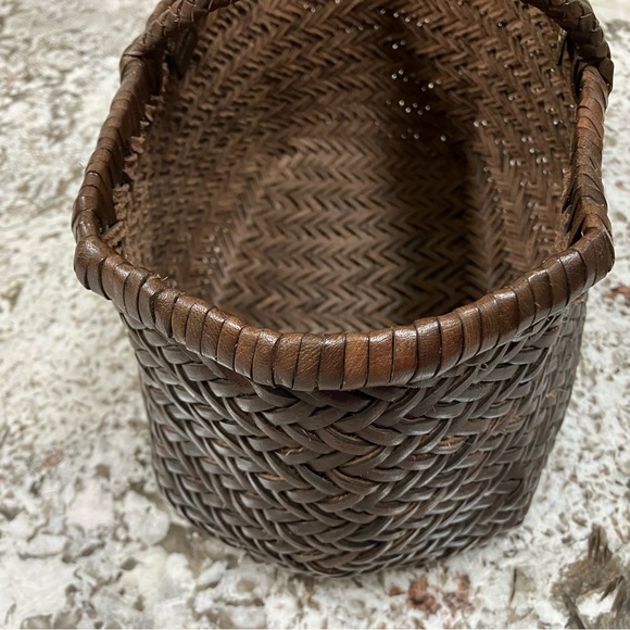Dragon Diffusion Triple Jump small dark brown - leather woven basket tote - Picture 8 of 14